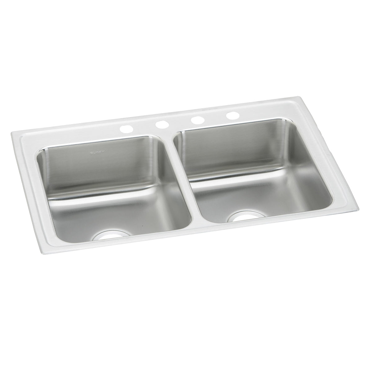 Elkay Lustertone Classic Stainless Steel 37" x 22" x 7-5/8" 1-Hole Equal Double Bowl Drop-in Sink