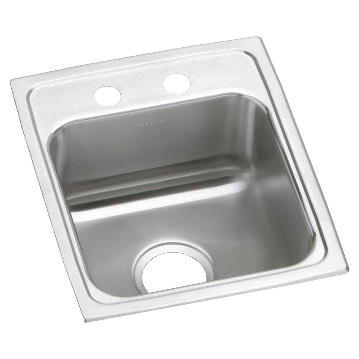 Elkay Lustertone Classic Stainless Steel 15" x 17-1/2" x 6" 2-Hole Single Bowl Drop-in ADA Sink with Quick-clip