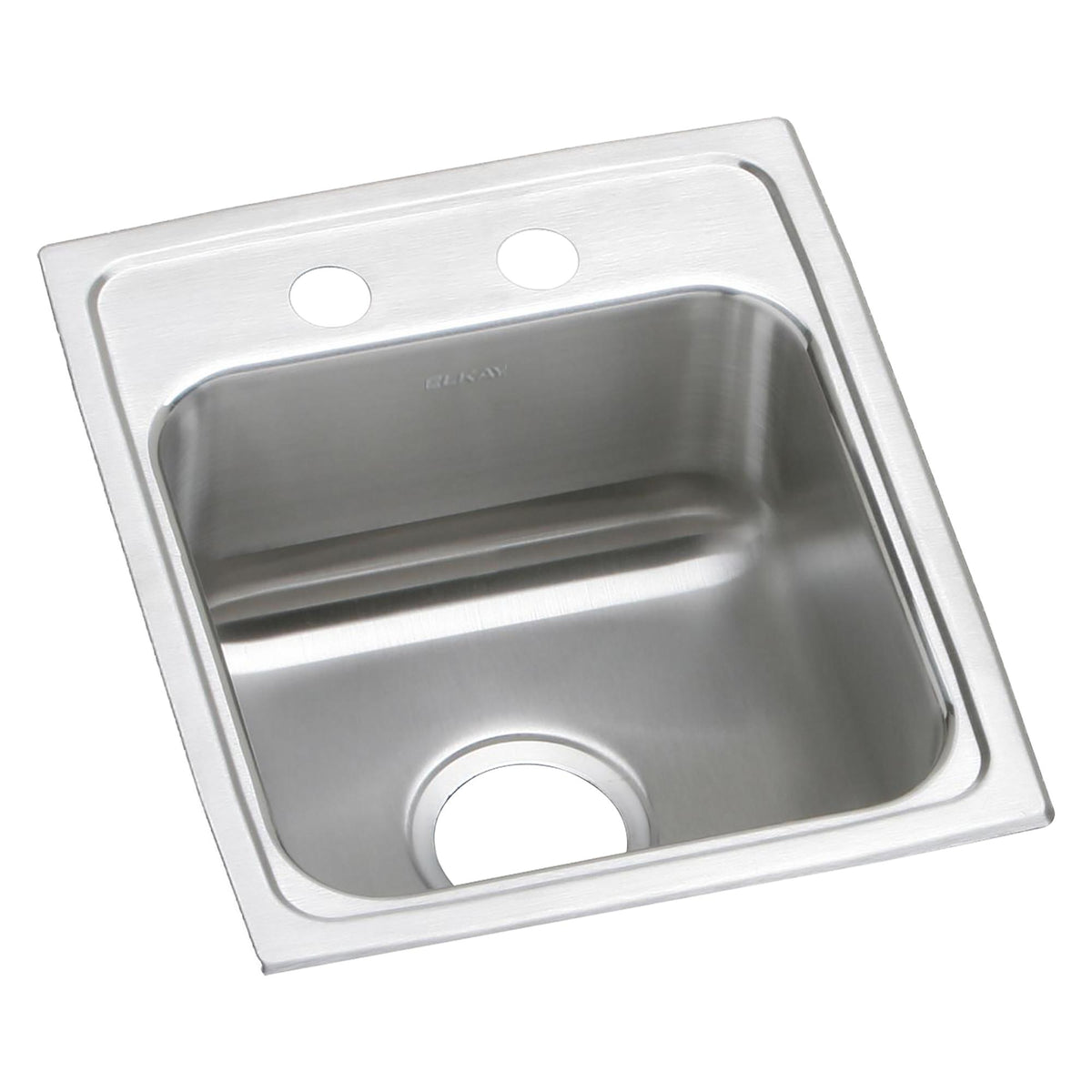 Elkay Lustertone Classic Stainless Steel 15" x 17-1/2" x 6-1/2" 2-Hole Single Bowl Drop-in ADA Sink with Quick-clip