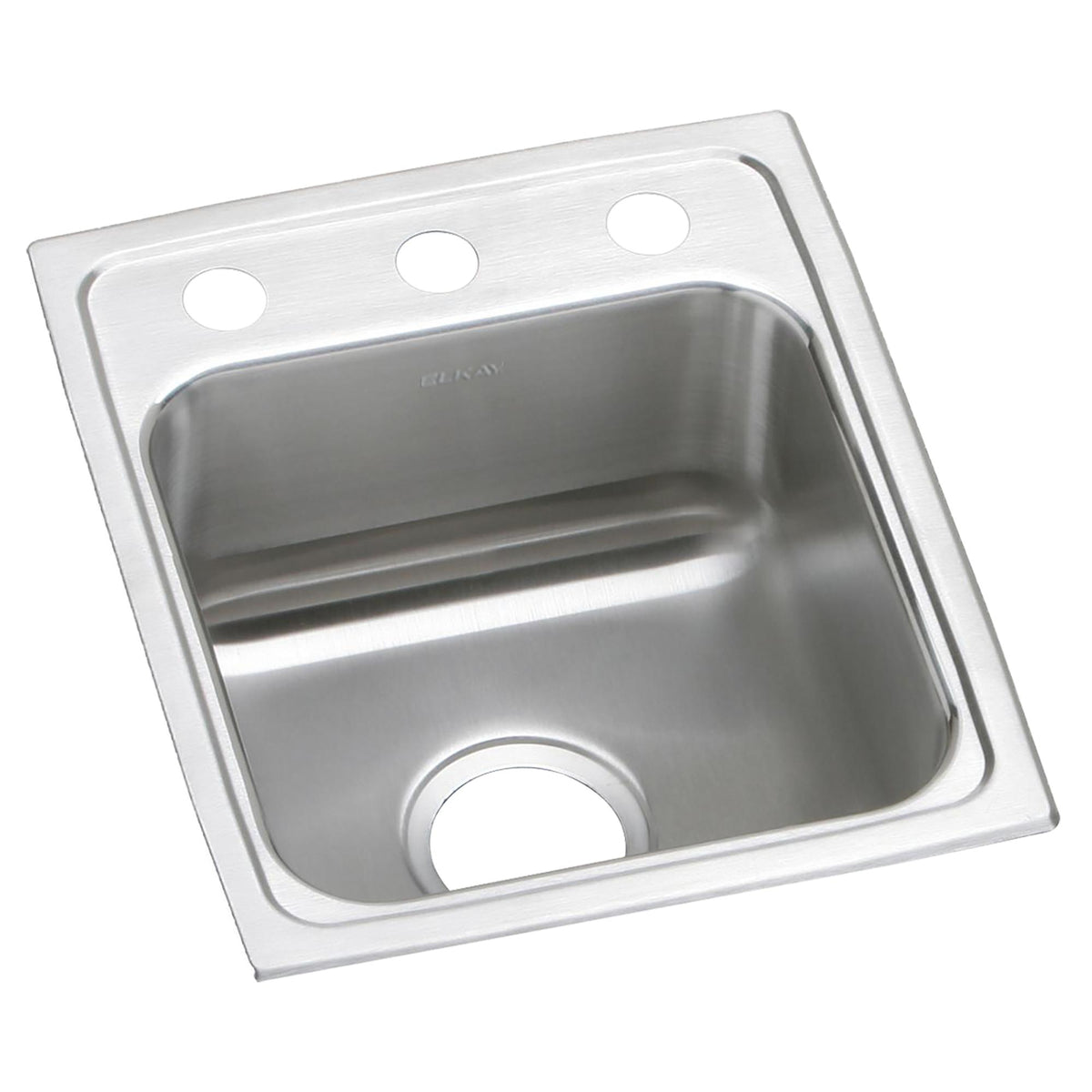 Elkay Lustertone Classic Stainless Steel 15" x 17-1/2" x 6-1/2" 3-Hole Single Bowl Drop-in ADA Sink with Quick-clip