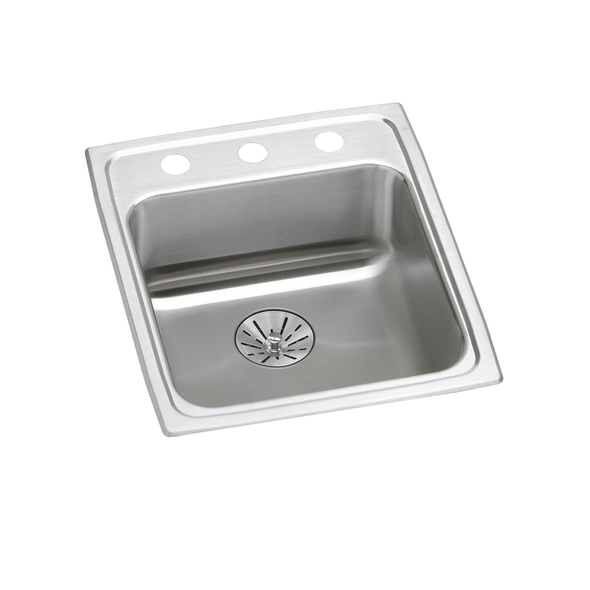 Elkay Lustertone Classic Stainless Steel 17" x 20" x 6-1/2" 3-Hole Single Bowl Drop-in ADA Sink with Perfect Drain®