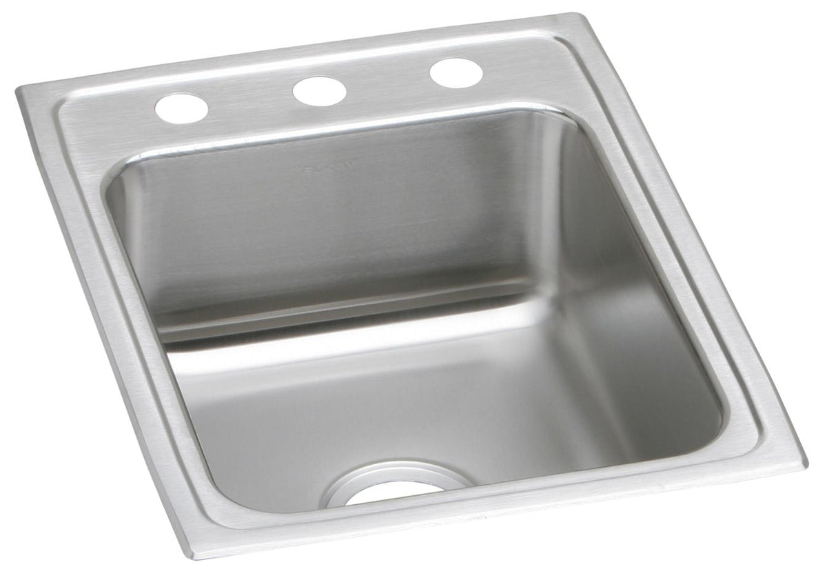 Elkay Lustertone Classic Stainless Steel 17" x 22" x 5" 3-Hole Single Bowl Drop-in ADA Sink