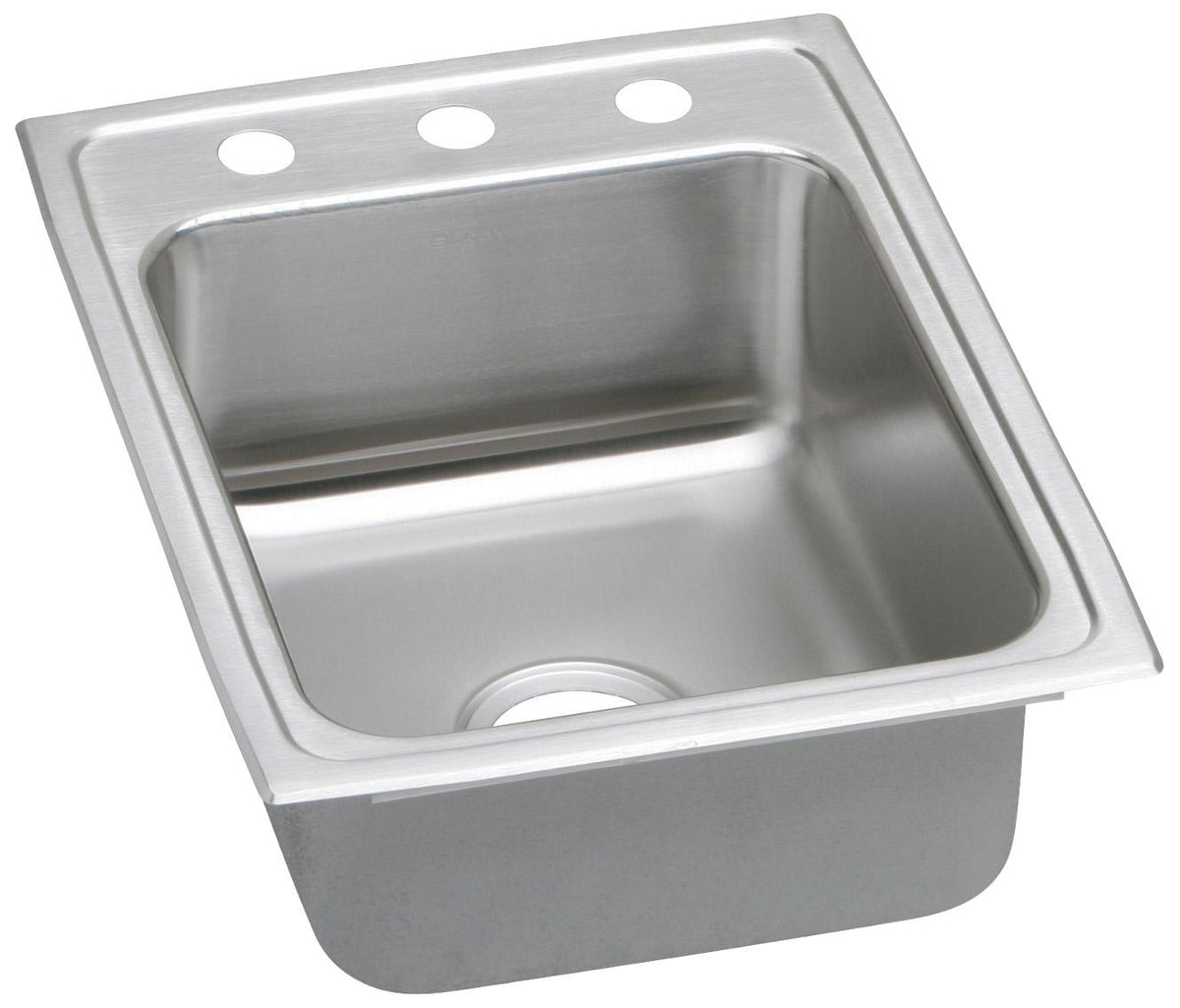 Elkay Lustertone Classic Stainless Steel 17" x 22" x 6-1/2" 3-Hole Single Bowl Drop-in ADA Sink with Quick-clip