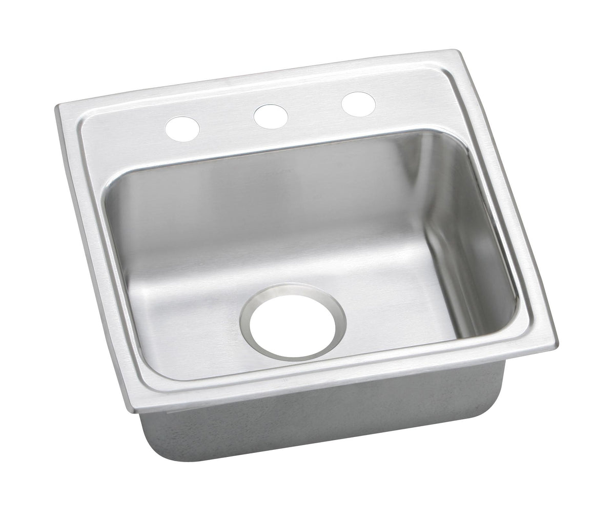 Elkay Lustertone Classic Stainless Steel 19-1/2" x 19" x 6" 2-Hole Single Bowl Drop-in ADA Sink with Quick-clip