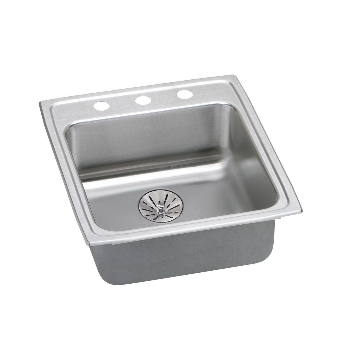 Elkay Lustertone Classic Stainless Steel 19-1/2" x 22" x 6-1/2" 3-Hole Sgl Bwl Drop-in ADA Sink w/Perfect Drain® & Quick-clip