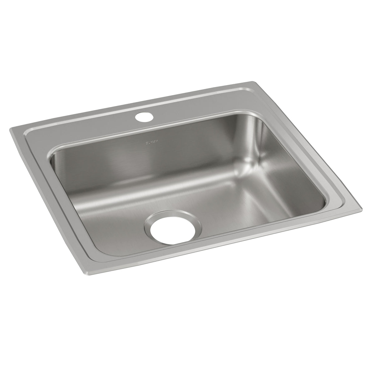 Elkay Lustertone Classic Stainless Steel 22" x 19-1/2" x 6-1/2" 2-Hole Single Bowl Drop-in ADA Sink w/Right Drain