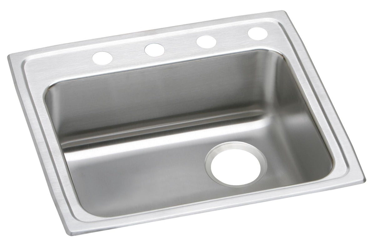 Elkay Lustertone Classic Stainless Steel 22" x 19-1/2" x 5-1/2" 1-Hole Single Bowl Drop-in ADA Sink w/Right Drain