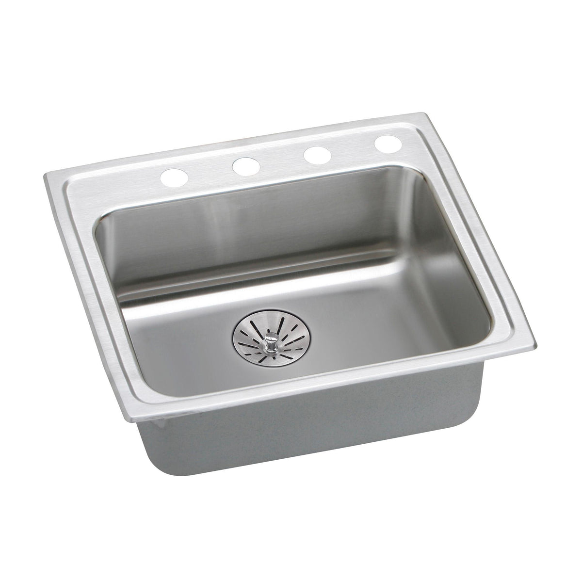 Elkay Lustertone Classic Stainless Steel 25"x21-1/4"x6-1/2" 3-Hole Single Bowl Drop-in ADA Sink w/Perfect Drain® w/Quick Clip