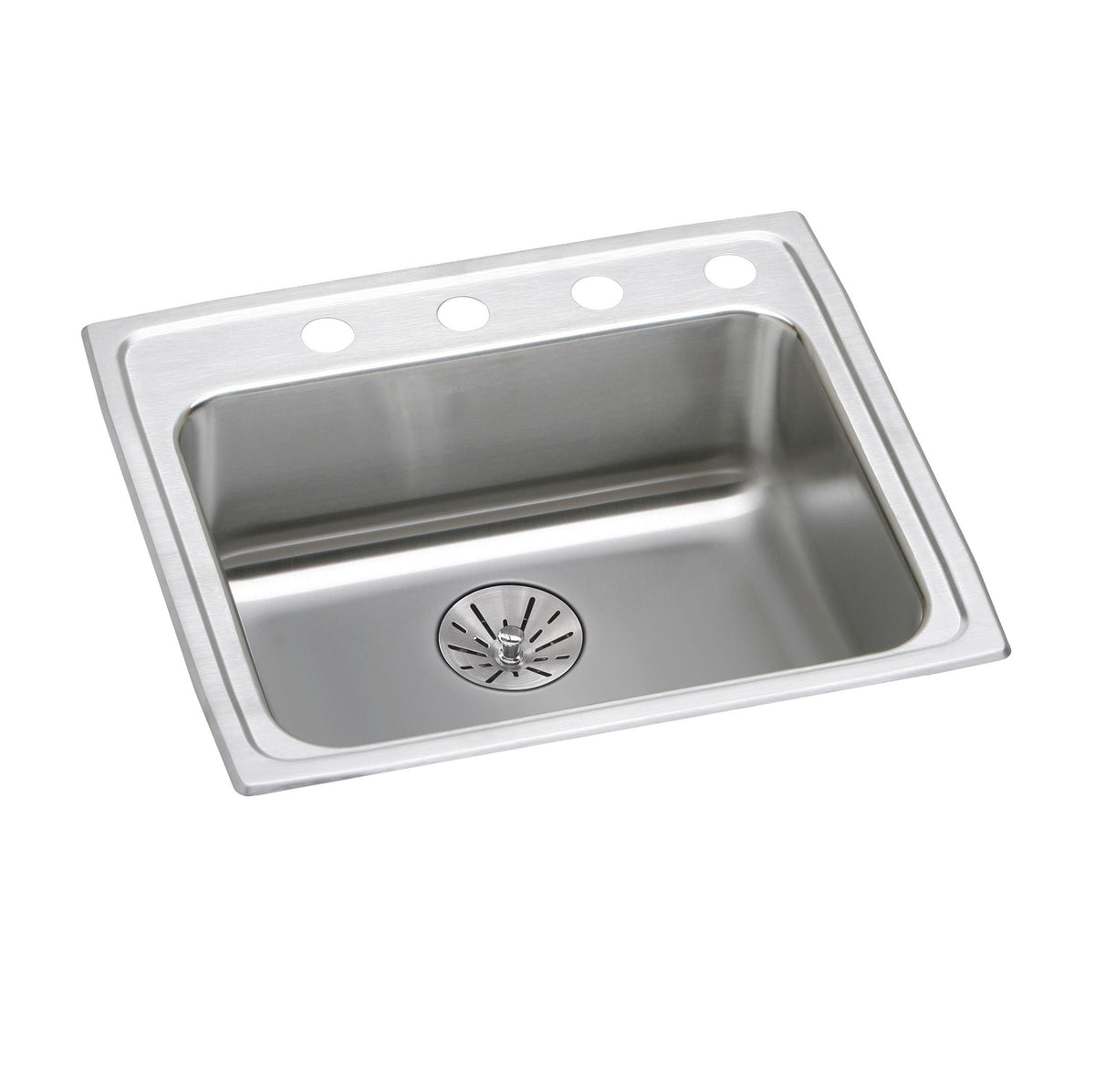 Elkay Lustertone Classic Stainless Steel 25" x 21-1/4" x 6-1/2" 1-Hole Single Bowl Drop-in ADA Sink w/Perfect Drain®