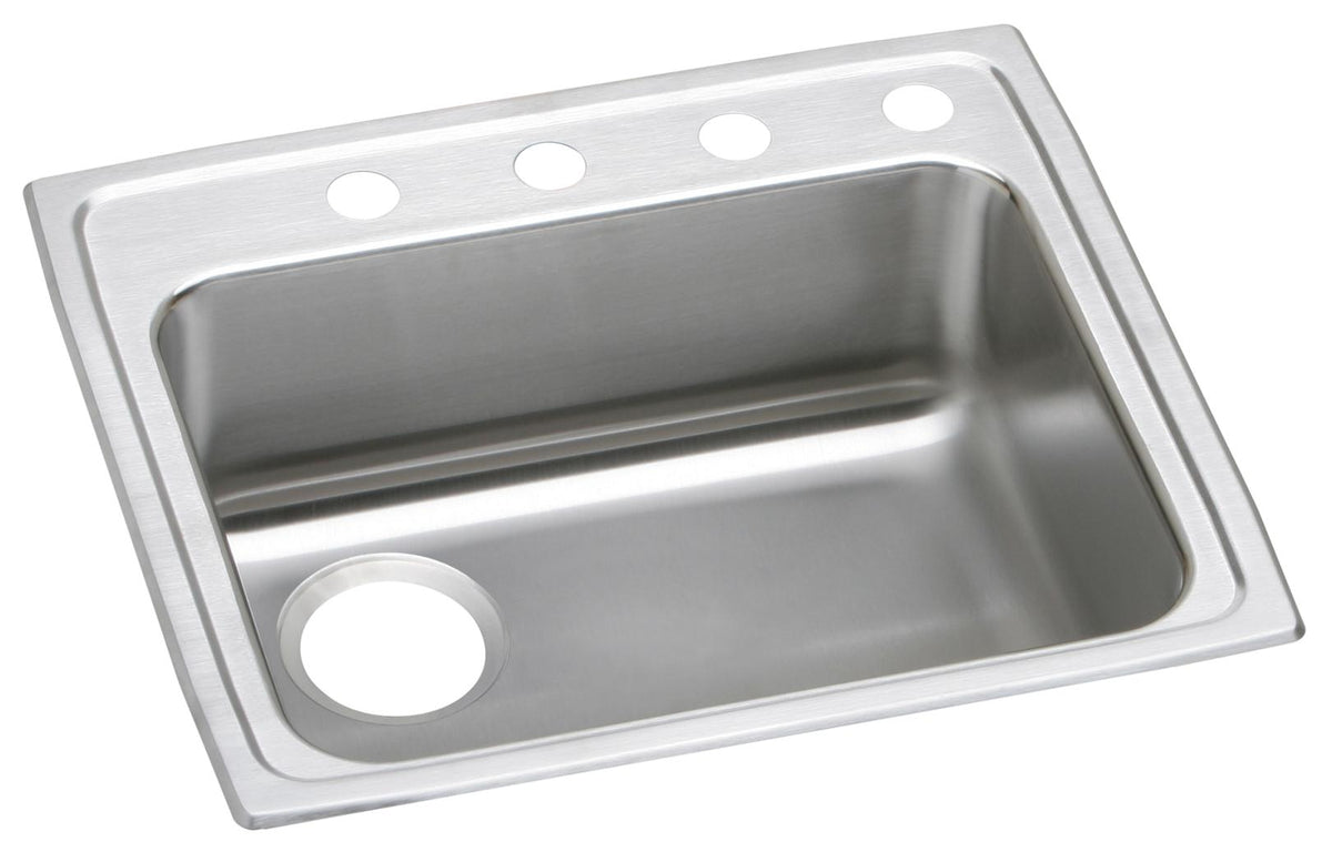 Elkay Lustertone Classic Stainless Steel 25" x 21-1/4" x 5-1/2" 3-Hole Single Bowl Drop-in ADA Sink w/Left Drain