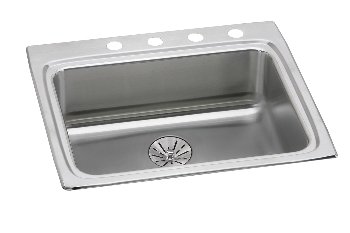 Elkay Lustertone Classic Stainless Steel 25" x 22" x 6-1/2" 3-Hole Single Bowl Drop-in ADA Sink with Perfect Drain®