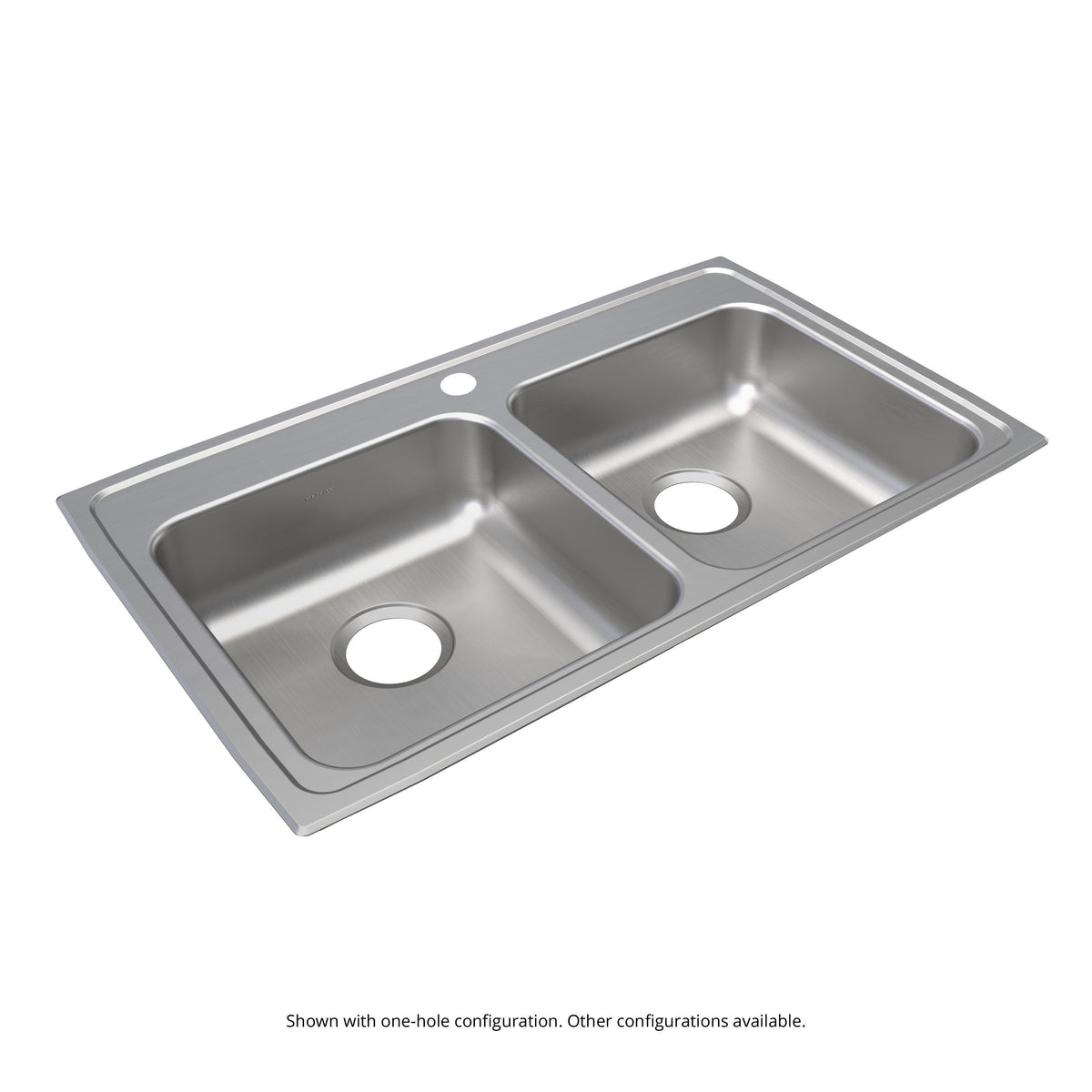 Elkay Lustertone Classic Stainless Steel 33" x 19-1/2" x 6-1/2" 5-Hole Equal Double Bowl Drop-in ADA Sink