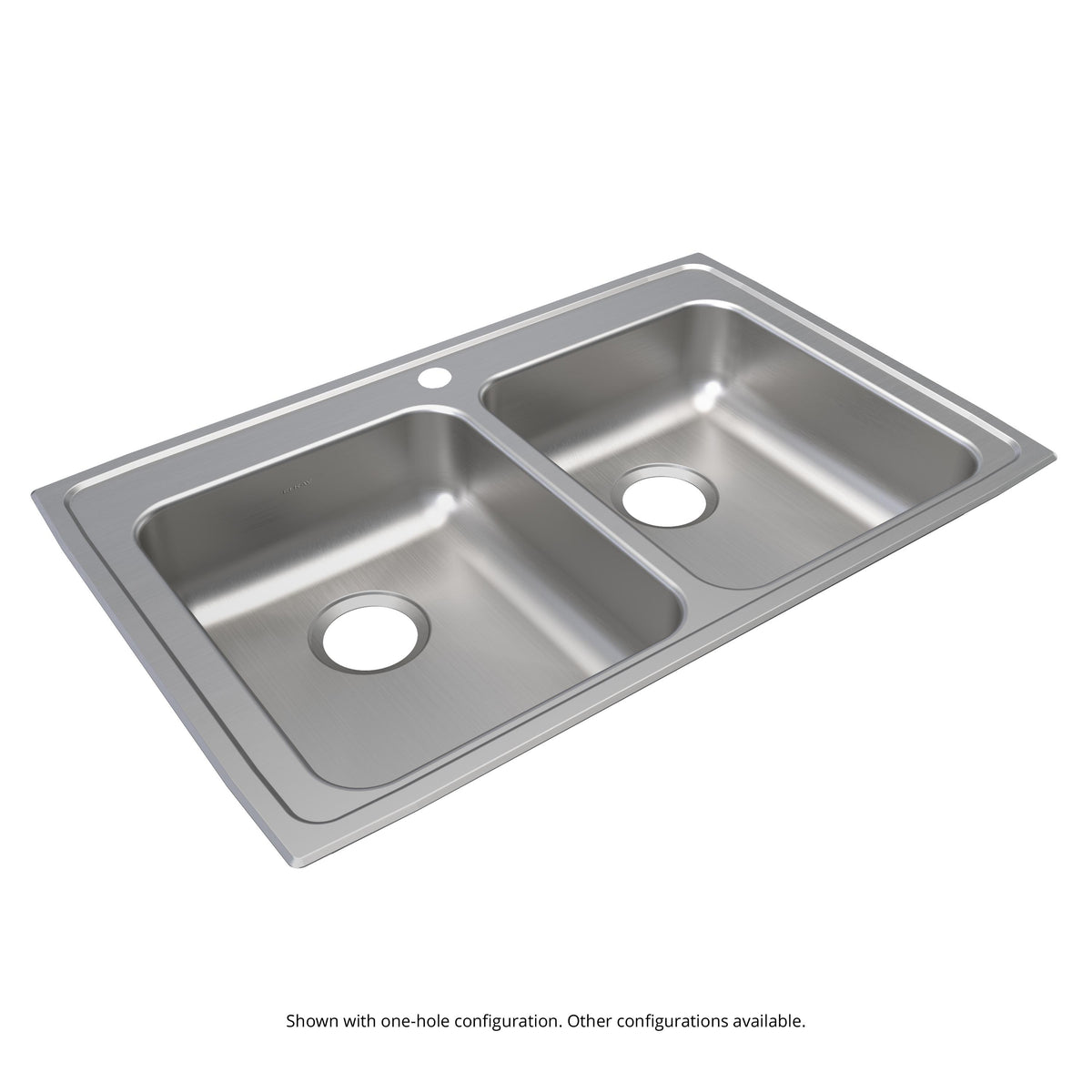 Elkay Lustertone Classic Stainless Steel 33" x 21-1/4" x 6" MR2-Hole Equal Double Bowl Drop-in ADA Sink