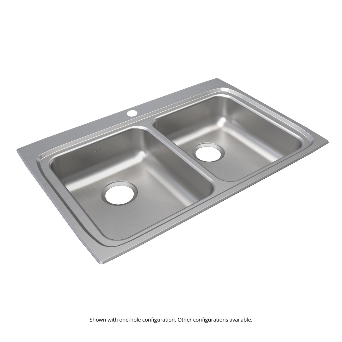 Elkay Lustertone Classic Stainless Steel 33" x 22" x 5-1/2" 1-Hole Equal Double Bowl Drop-in ADA Sink