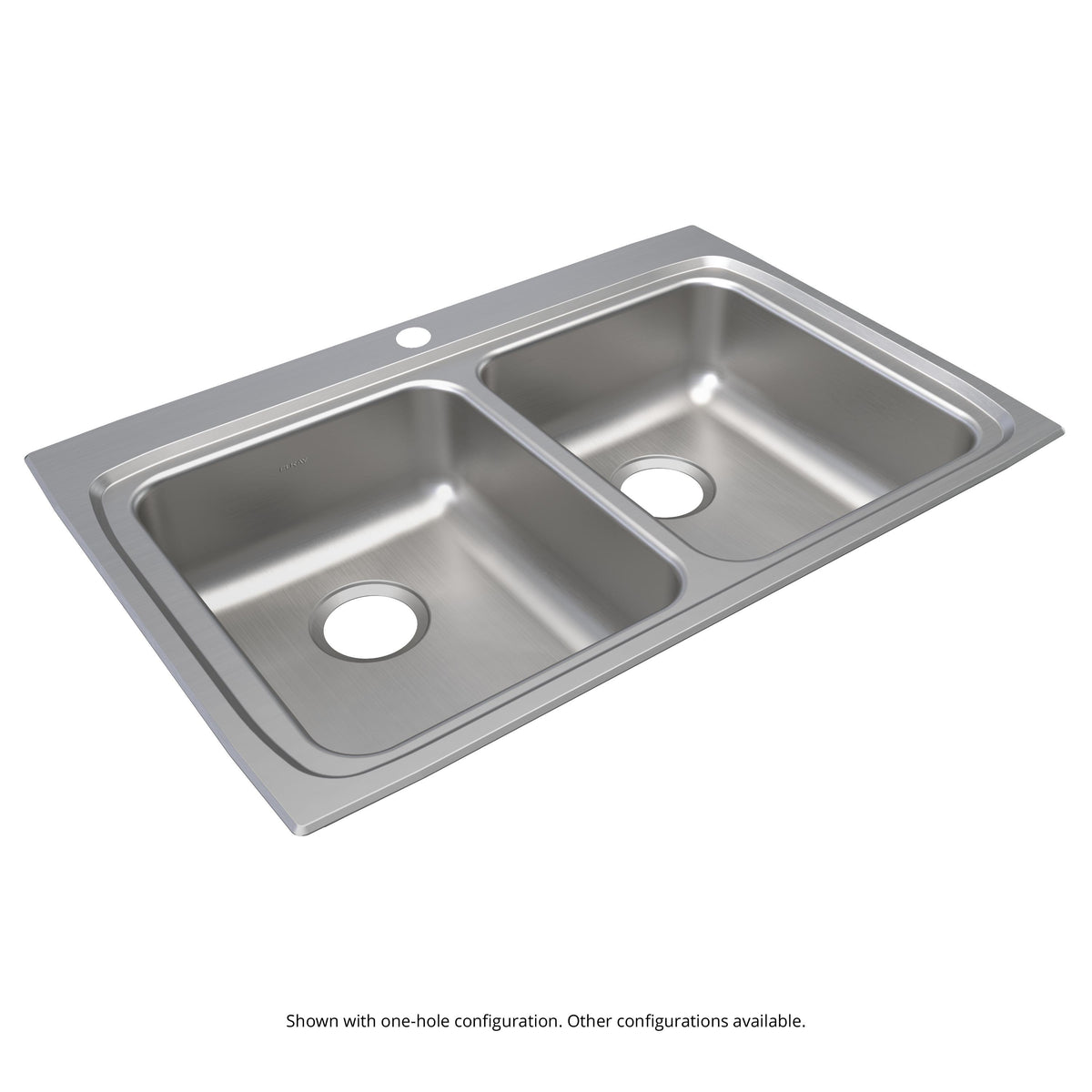 Elkay Lustertone Classic Stainless Steel 33" x 22" x 6-1/2" 3-Hole Equal Double Bowl Drop-in ADA Sink with Quick-clip