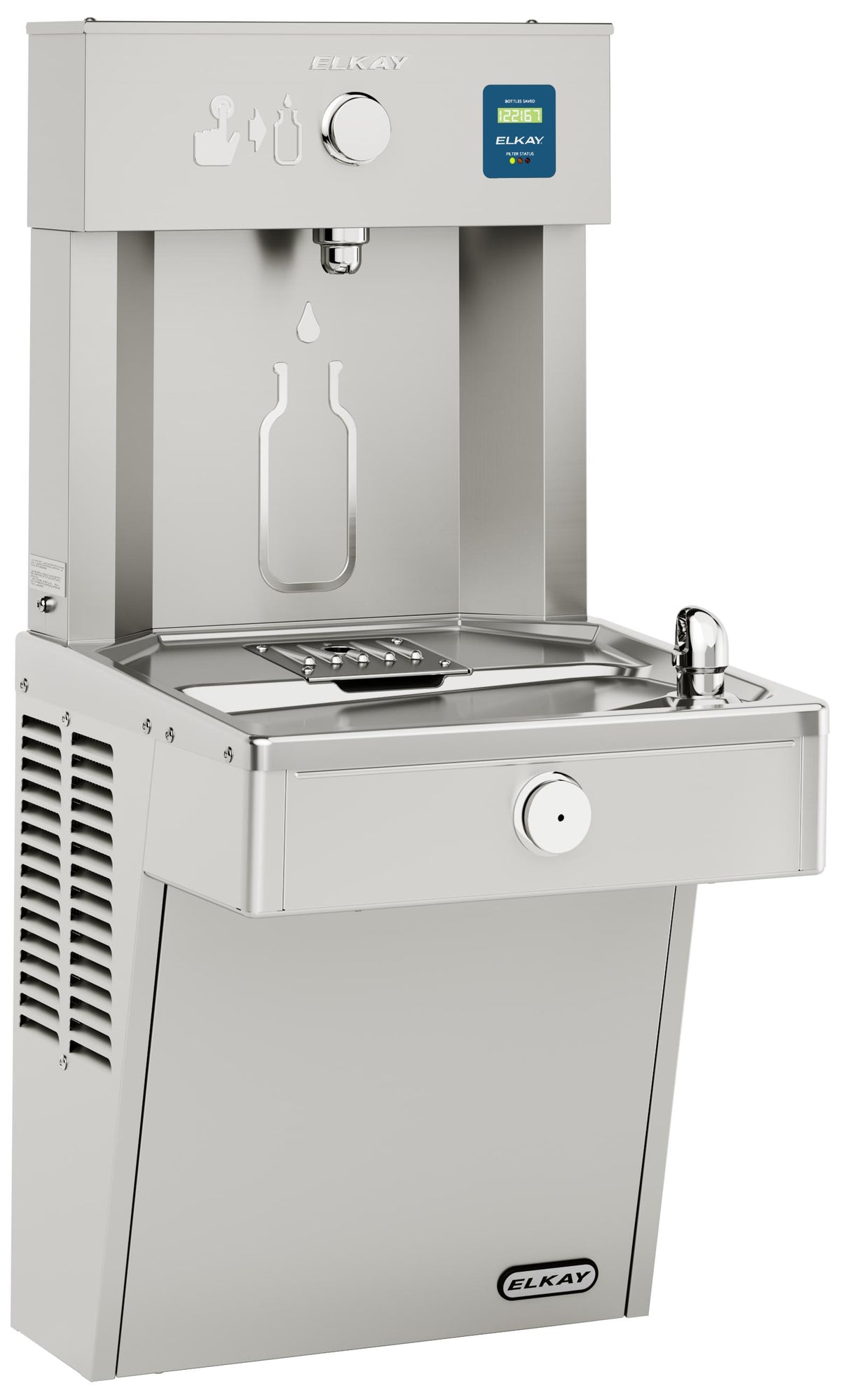 Elkay ezH2O Vandal-Resistant Bottle Filling Station & Single Cooler Filtered Non-Refrigerated Stainless