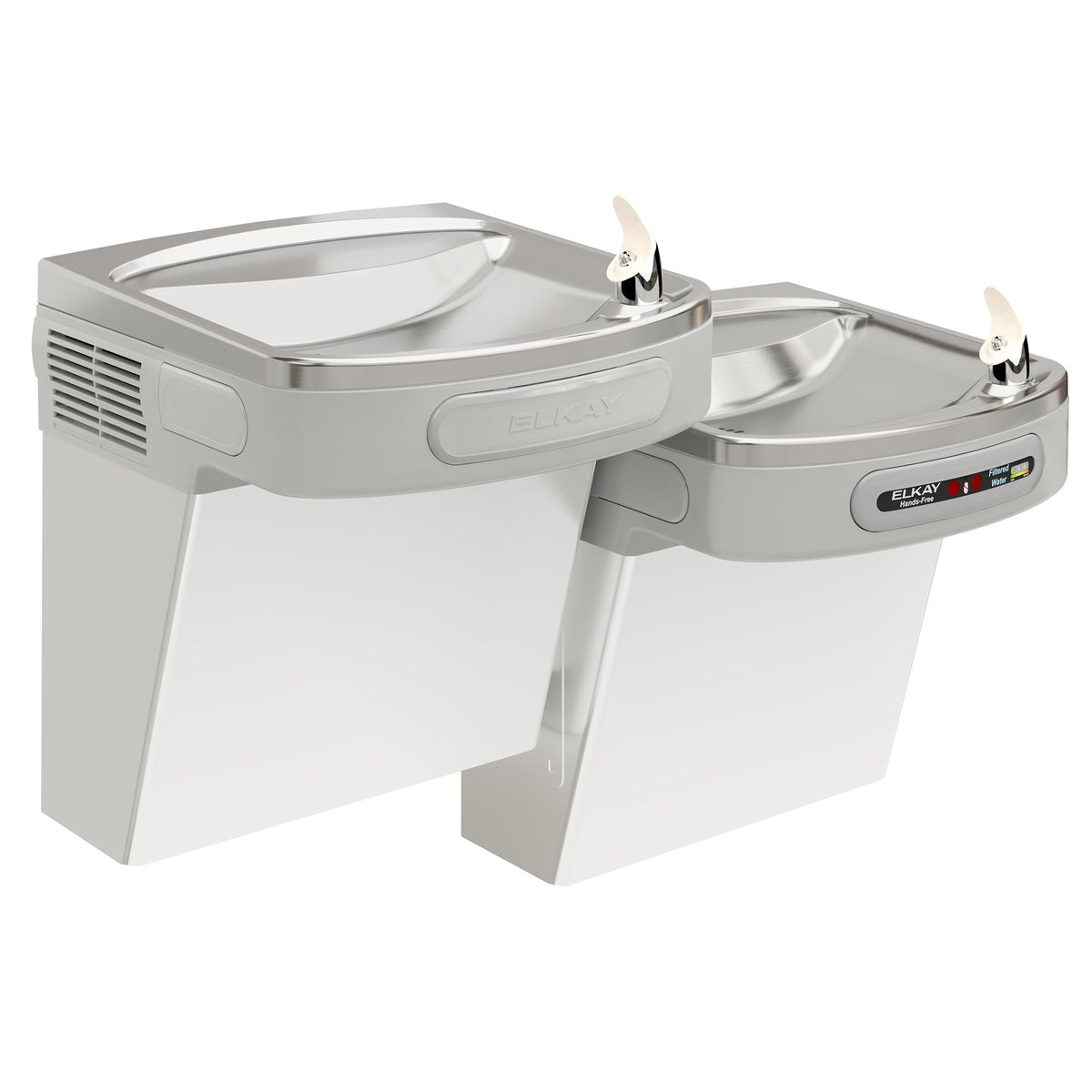 Elkay Wall Mount Versatile Hands-free Activation Bi-level ADA Cooler Filtered Refrigerated Stainless