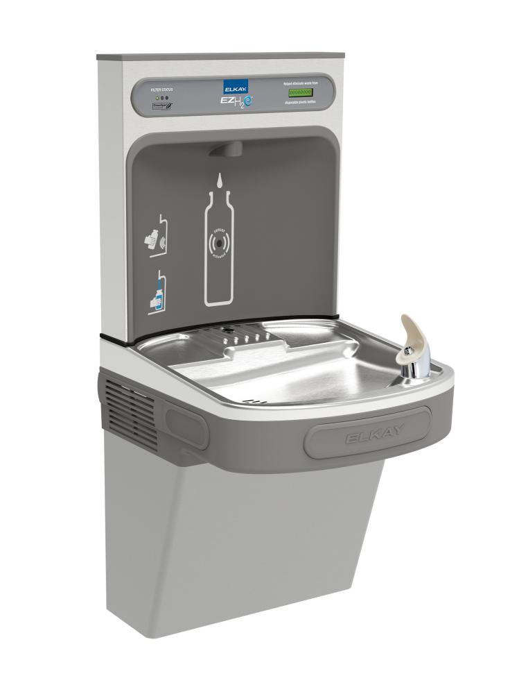 Elkay ezH2O Bottle Filling Station with Single ADA Cooler Filtered Refrigerated Light Gray 220V