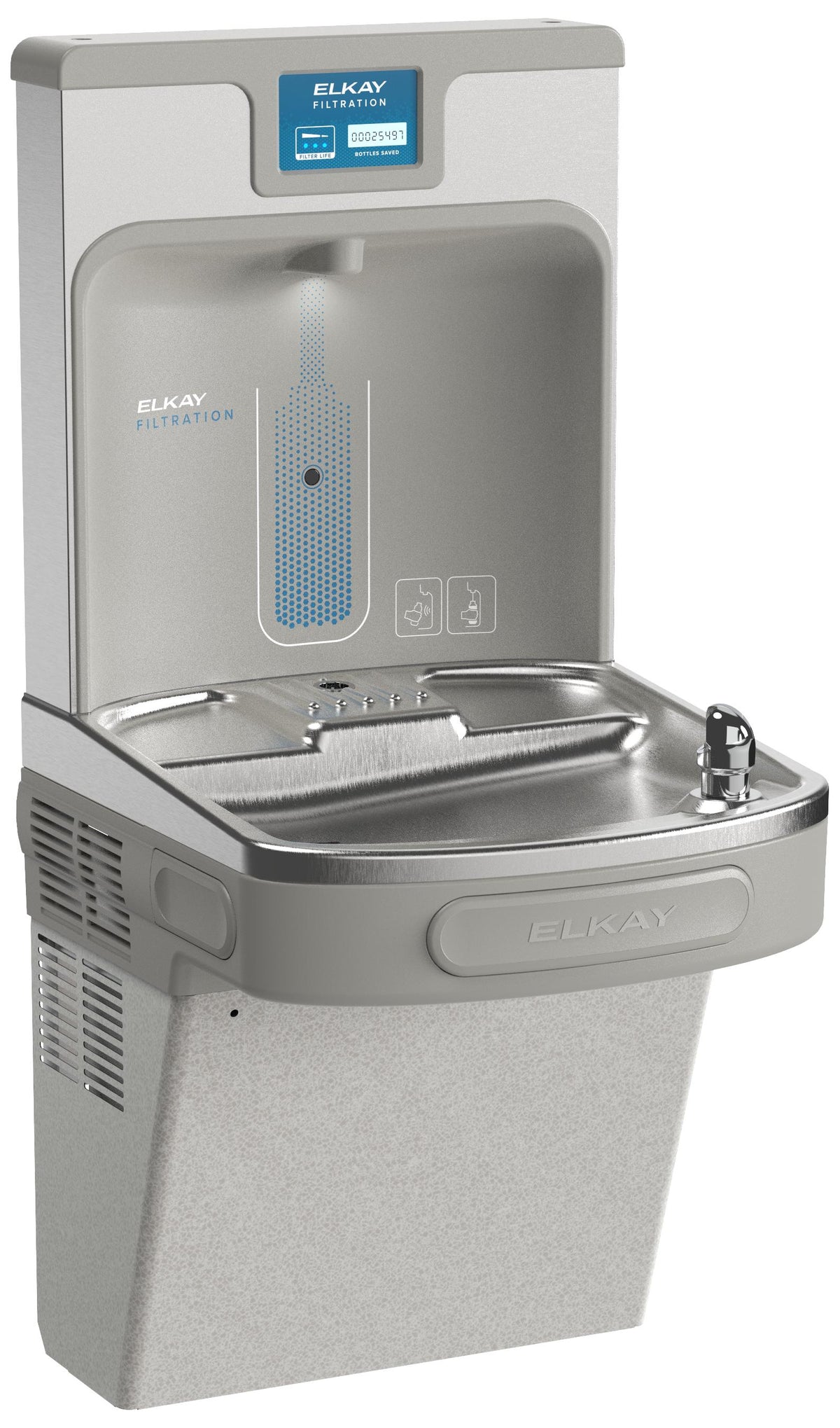 Elkay ezH2O Bottle Filling Station with Single ADA Cooler Filtered Refrigerated Light Gray