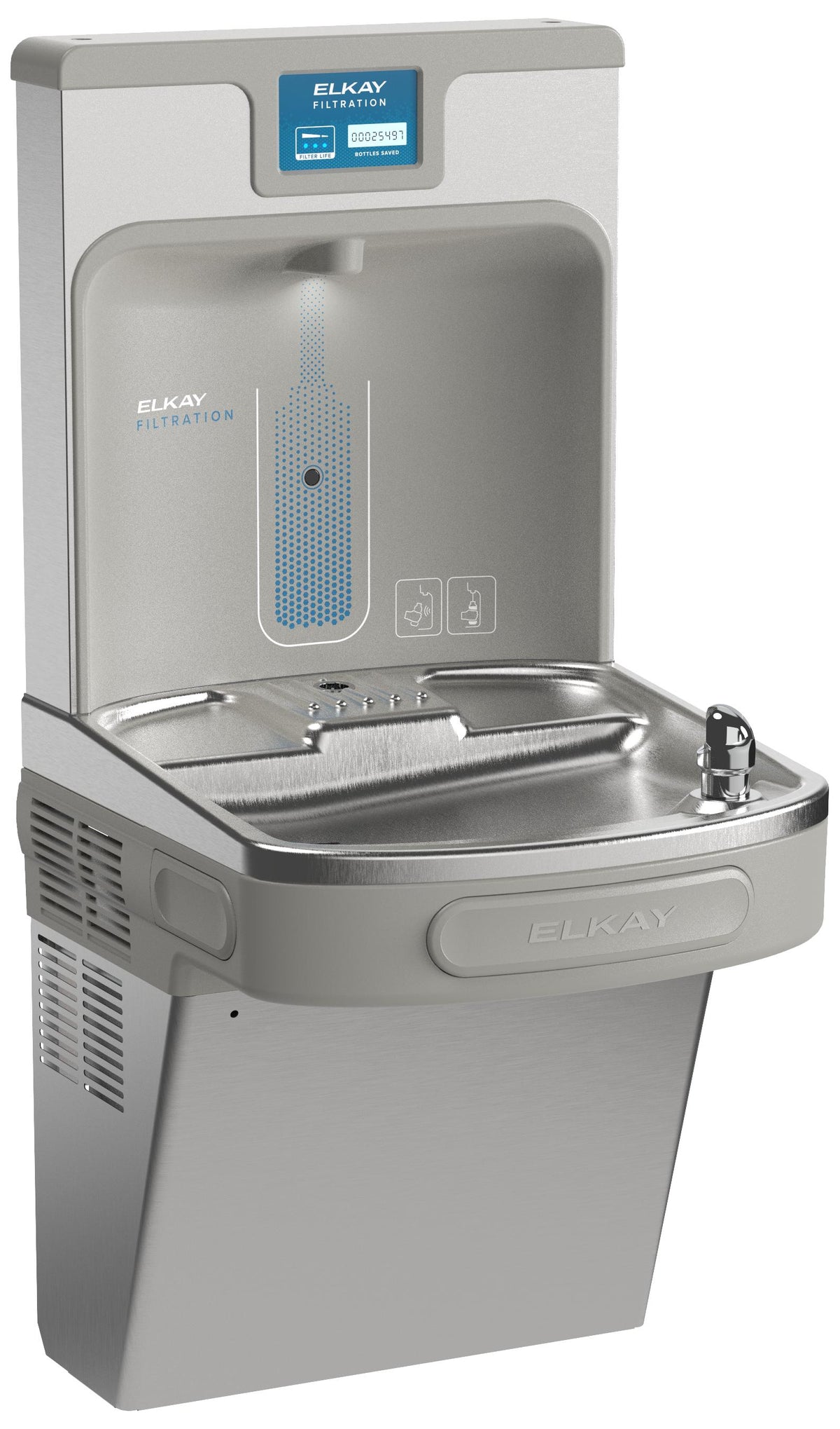 Elkay ezH2O Bottle Filling Station with Single ADA Cooler Filtered Refrigerated Stainless