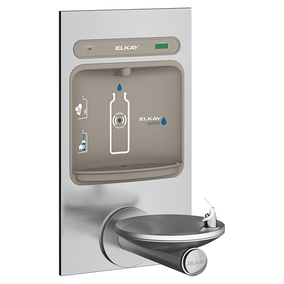 Elkay ezH2O Bottle Filling Station with Integral SwirlFlo® Fountain Filtered Non-Refrigerated Stainless