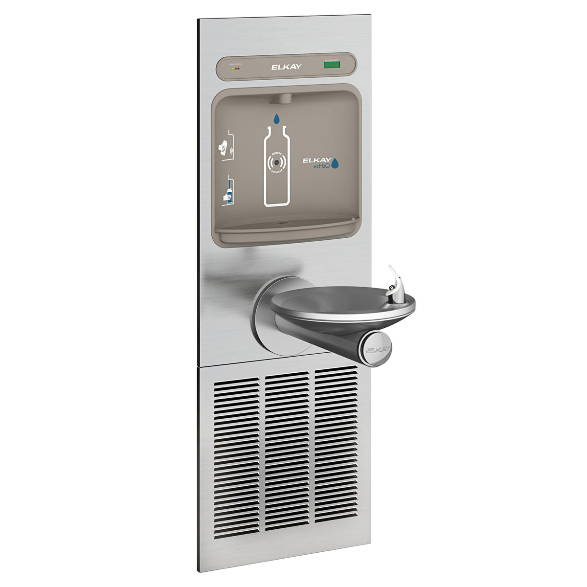 Elkay ezH2O Bottle Filling Station with Integral SwirlFlo® Fountain Refrigerated Filtered Refrigerated Stainless