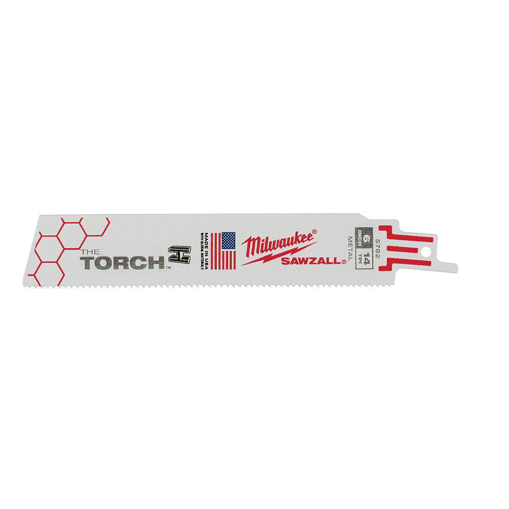 Milwaukee 48-00-5782 6" | 14-TPI The Torch SAWZALL Blades (Pack of 5)