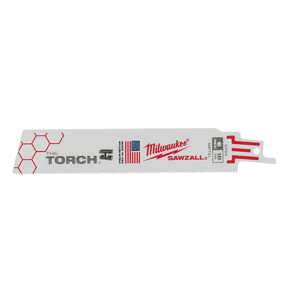Milwaukee 48-00-5784 6" | 18-TPI The Torch SAWZALL Blades (Pack of 5)