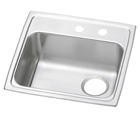 Elkay Celebrity Stainless Steel 19-1/2" x 19" x 5-1/2" MR2-Hole Single Bowl Drop-in ADA Sink with Quick-clip and Right Drain