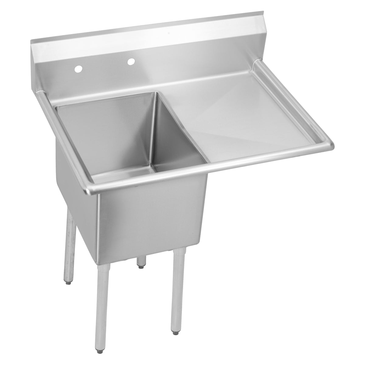 Elkay Dependabilt Stainless Steel 50-1/2" x 29-13/16" x 43-3/4" 18 Ga One Compartment Sink w/24" Rt Drainboard & SS Legs