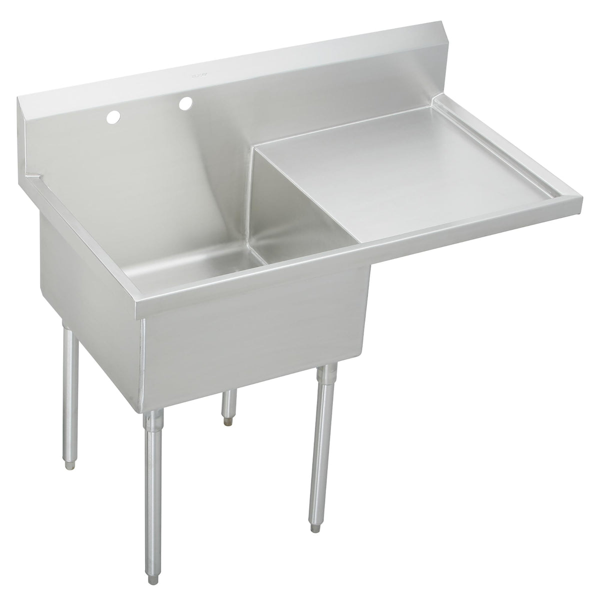 Elkay Sturdibilt Stainless Steel 49-1/2" x 27-1/2"x14" Floor Mount Single Compartment 2-Hole Scullery Sink w/Right Drainboard