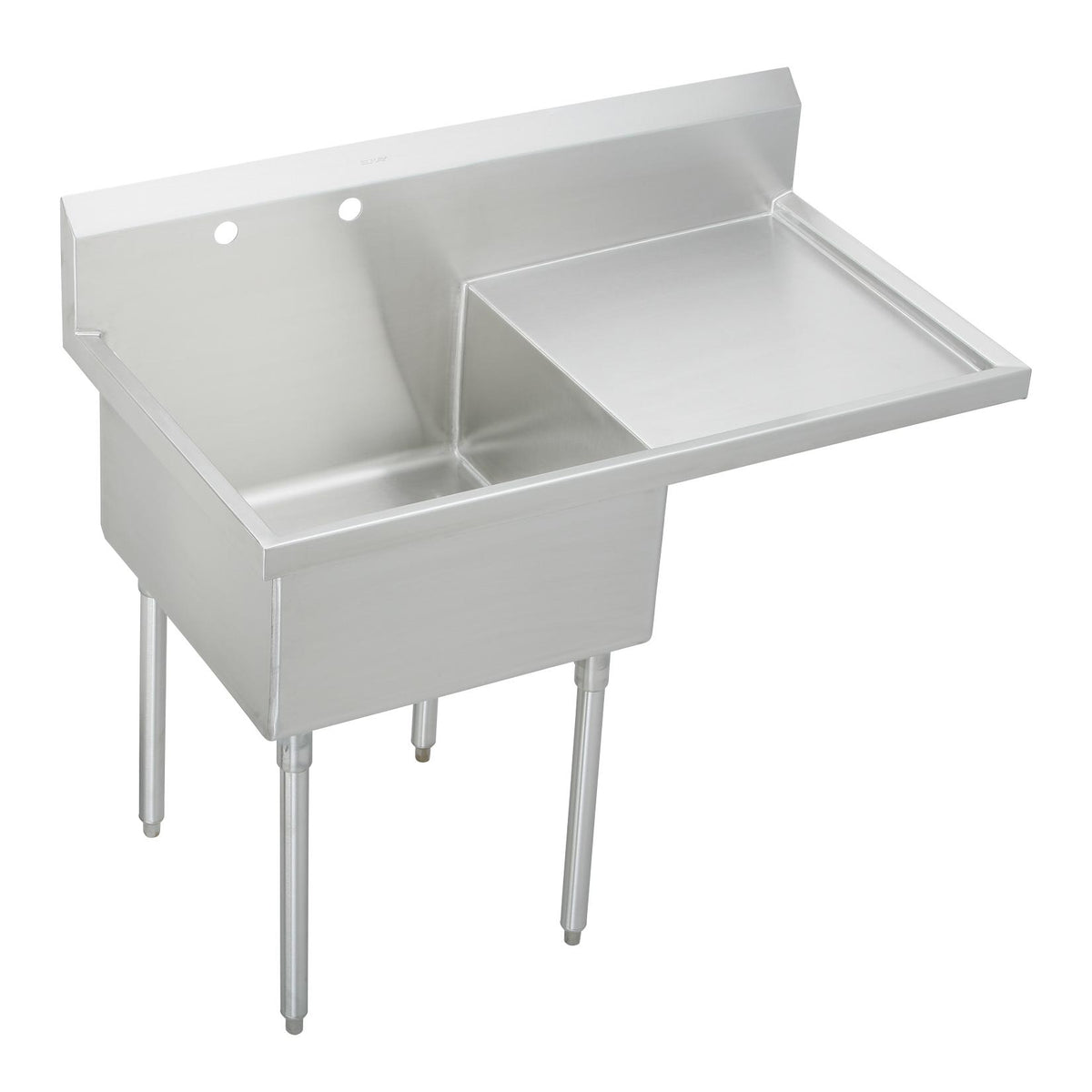 Elkay Sturdibilt Stainless Steel 55-1/2" x 27-1/2" x 14" Floor Mount 2-Hole Sgl Compartment Scullery Sink w/Right Drainboard