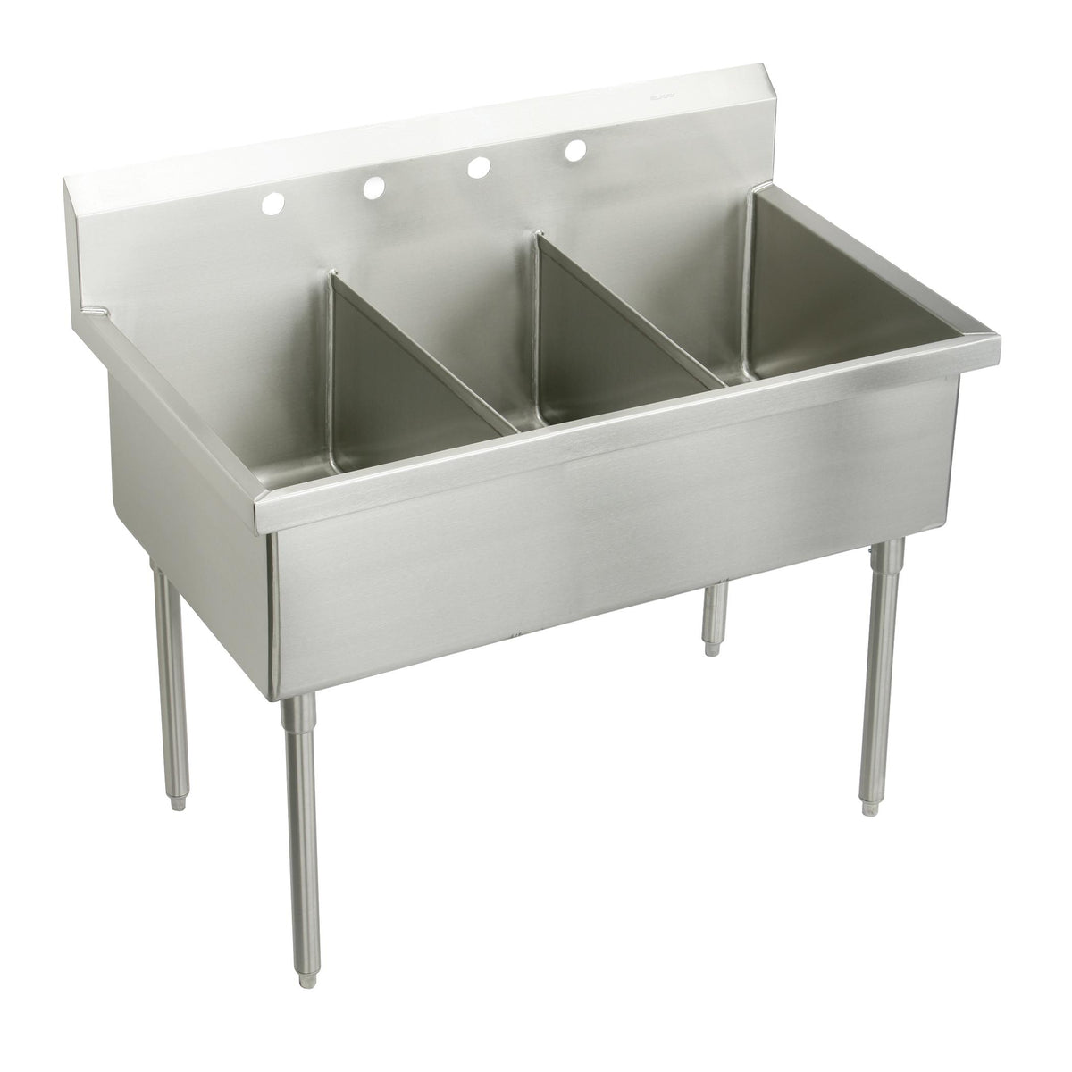 Elkay Sturdibilt Stainless Steel 75" x 27-1/2" x 14" Floor Mount Triple Compartment Scullery Sink