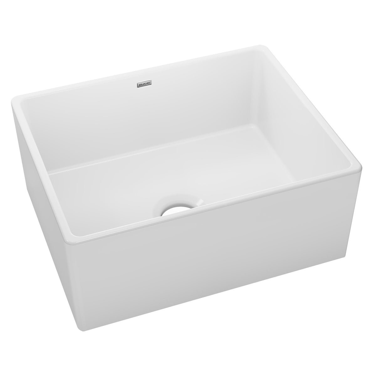 Elkay Fireclay 24-7/16" x 19-11/16" x 9-1/8" Single Bowl Farmhouse Sink White