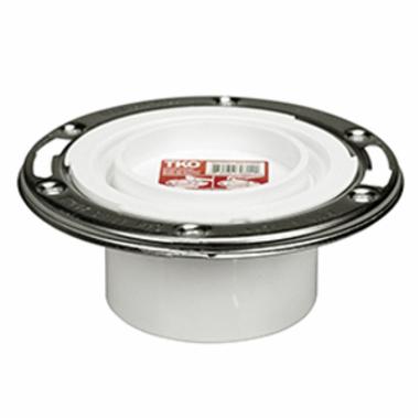 Sioux Chief 884-PTM 3" Hub or Inside 4" PVC Knockout Closet Flange with Stainless Steel Ring