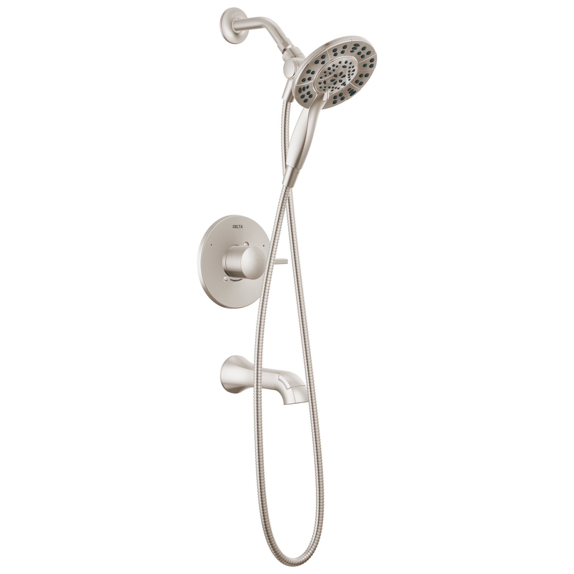 Delta Albion T144855 Monitor 14 Series Tub and Shower Trim Only with In2ition Hand Shower - Spotshield Brushed Nickel