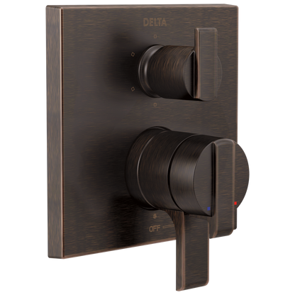Angular Modern Monitor 17 Series Valve Trim with 6-Setting Integrated Diverter