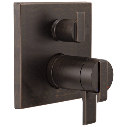 Angular Modern TempAssure 17T Series Valve Trim with 3-Setting Integrated Diverter