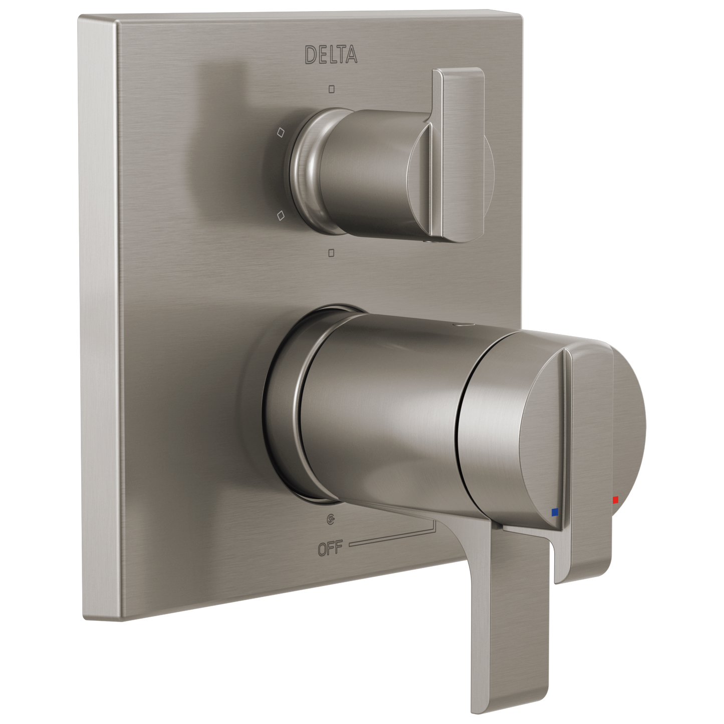 Angular Modern TempAssure 17T Series Valve Trim with 6-Setting Integrated Diverter