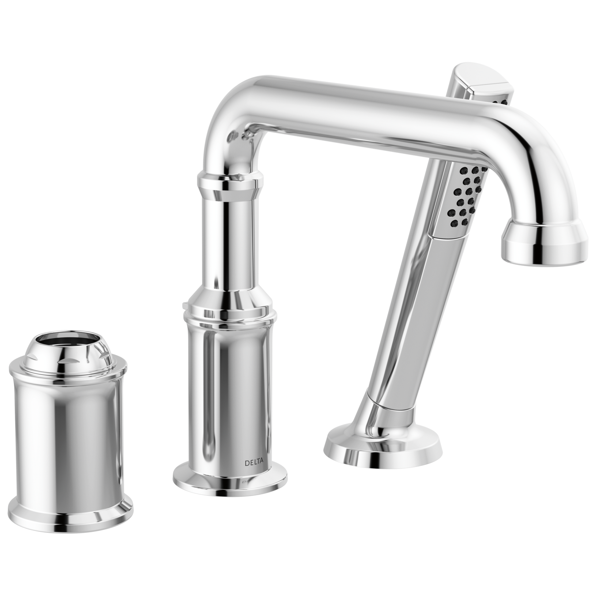 Three Hole Roman Tub Trim with Hand Shower - Less Handle