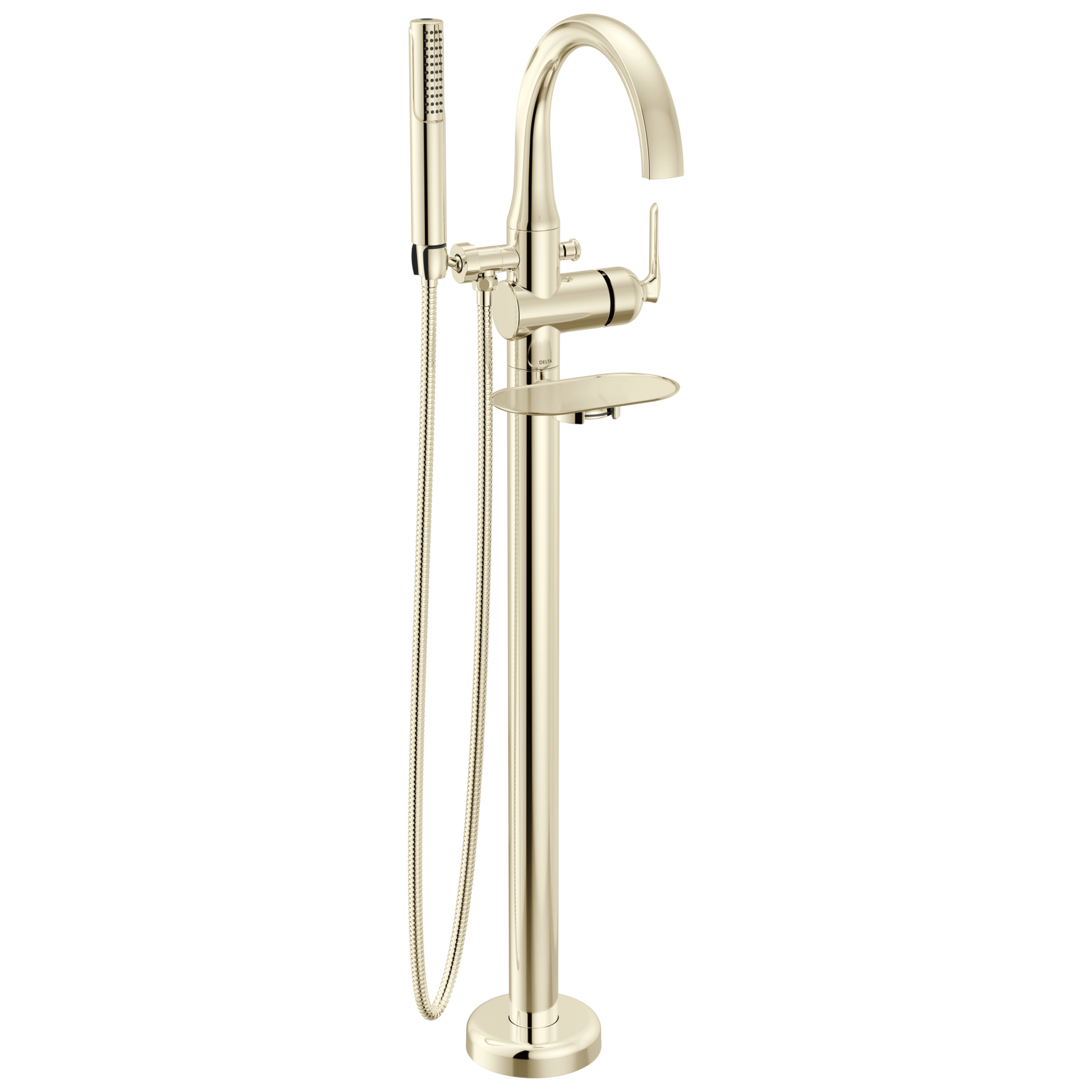 Delta Bonacci T4745 Floor Mount Tub Filler Trim - Lumicoat Polished Nickel