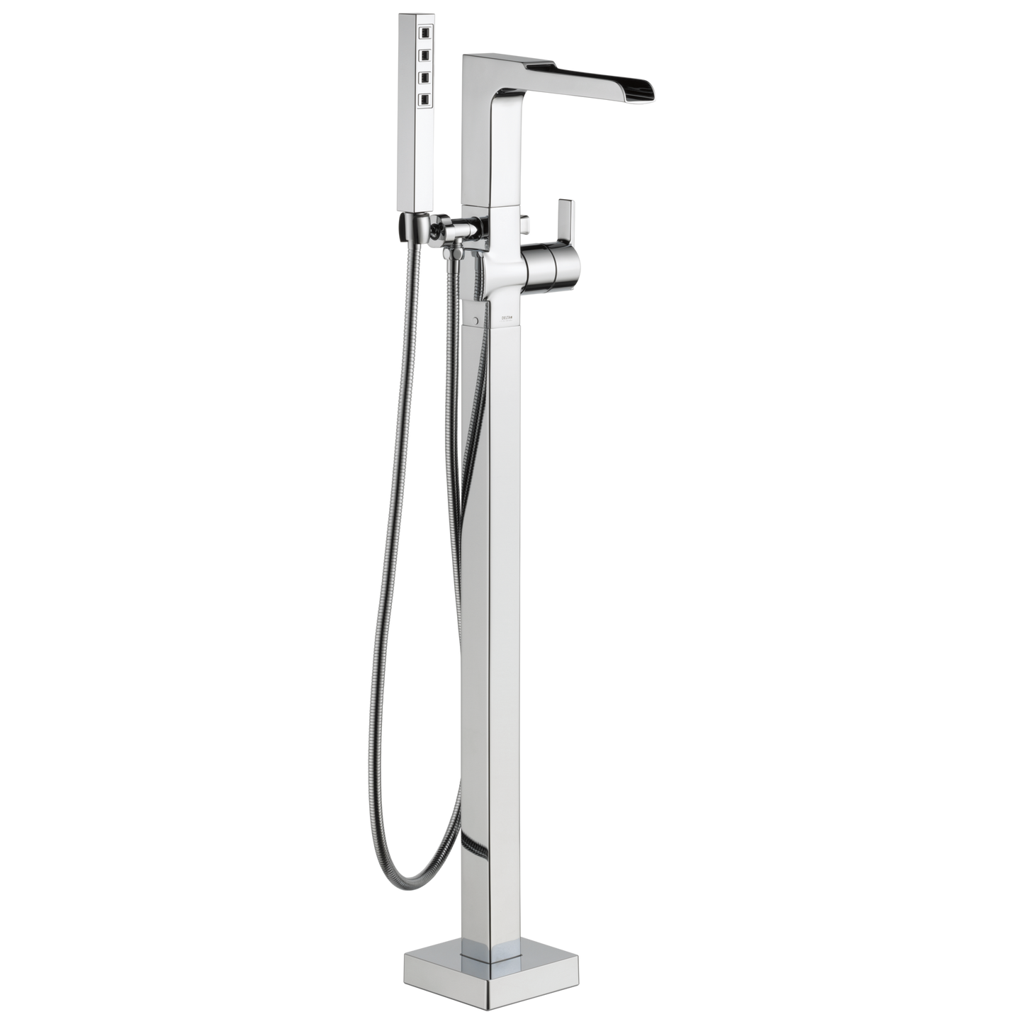 Single Handle Floor Mount Channel Spout Tub Filler Trim with Hand Shower