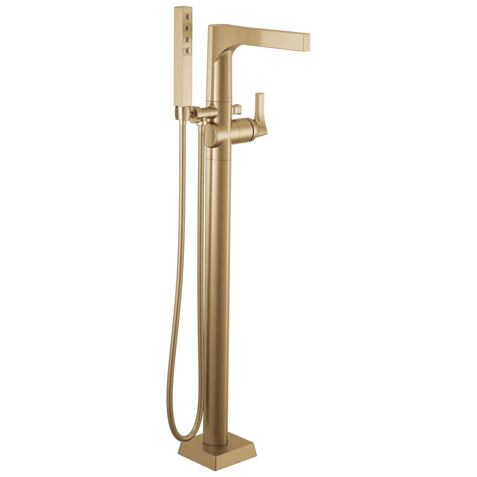 Single Handle Floor Mount Tub Filler Trim with Hand Shower