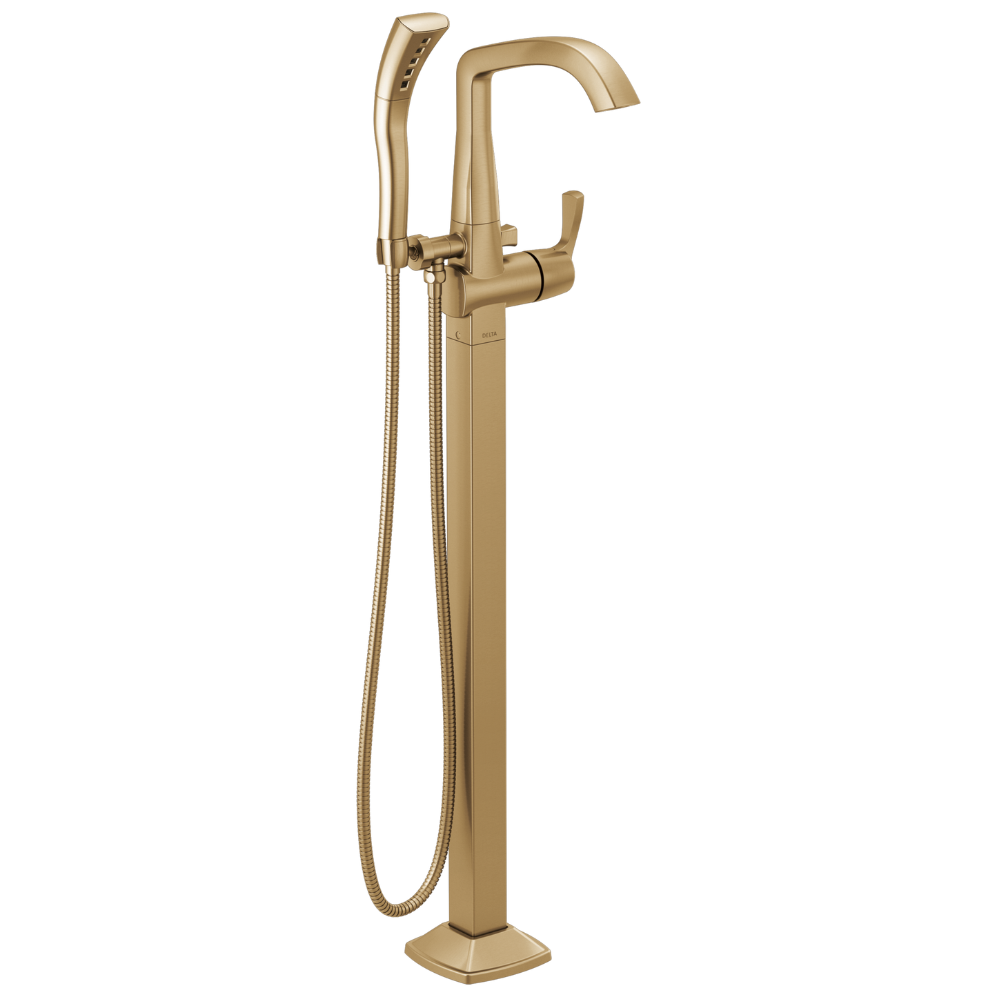 Delta Stryke T4777-PR Floor Mount Tub Filler Trim - Lumicoat Champagne Bronze