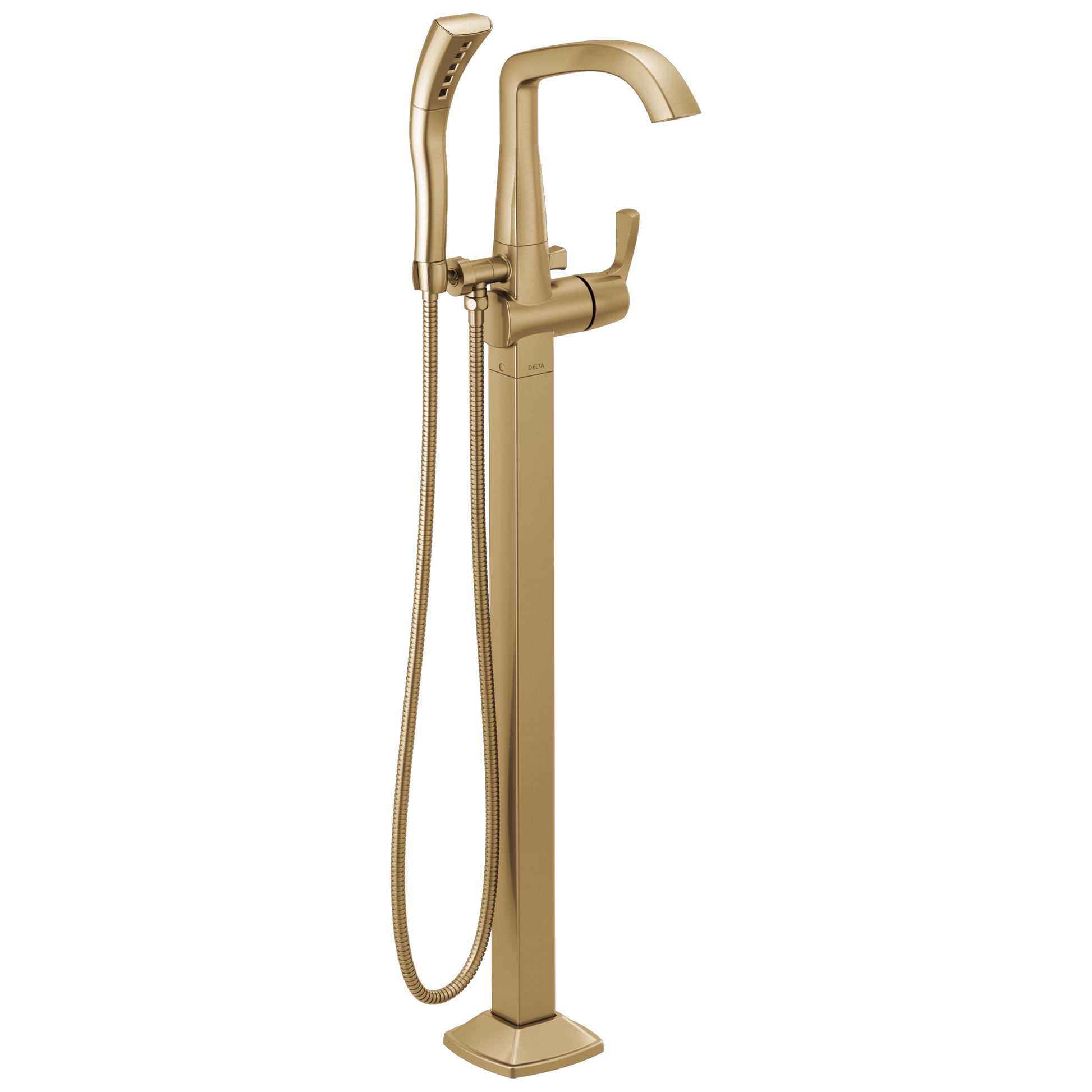 Delta Stryke T4777-PR Floor Mount Tub Filler Trim - Lumicoat Champagne Bronze
