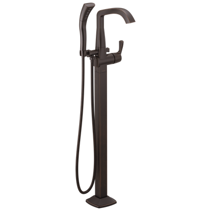 Single Handle Floor Mount Tub Filler Trim