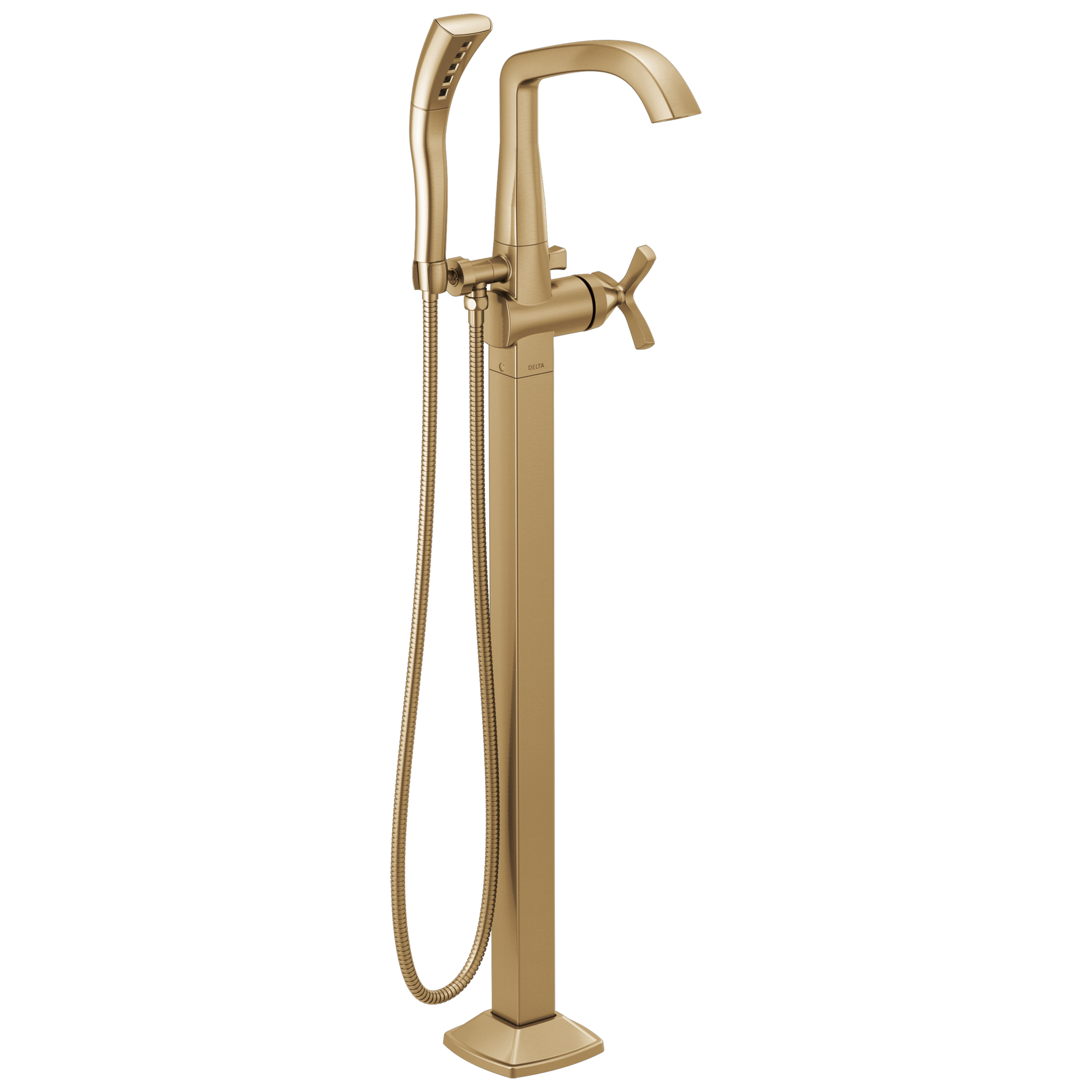 Delta Stryke T47766 Floor Mount Tub Filler Trim - Lumicoat Champagne Bronze
