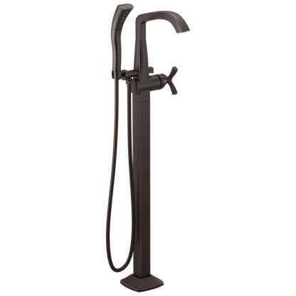 Single Handle Floor Mount Tub Filler Trim