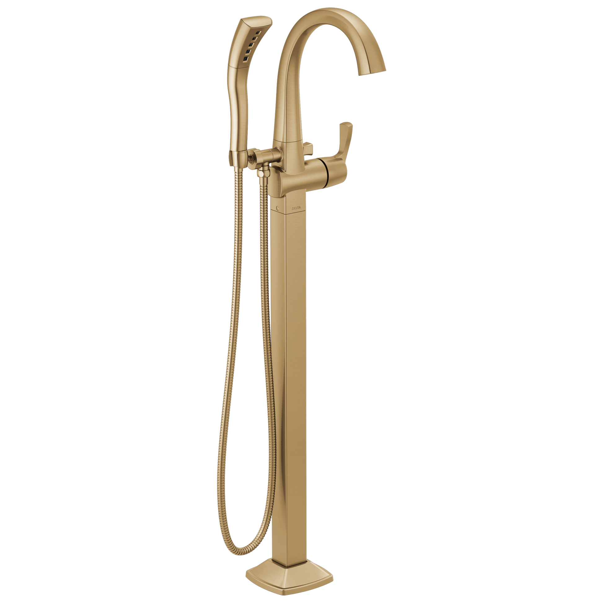 Delta Stryke T4777-PR Floor Mount Tub Filler Trim - Lumicoat Champagne Bronze