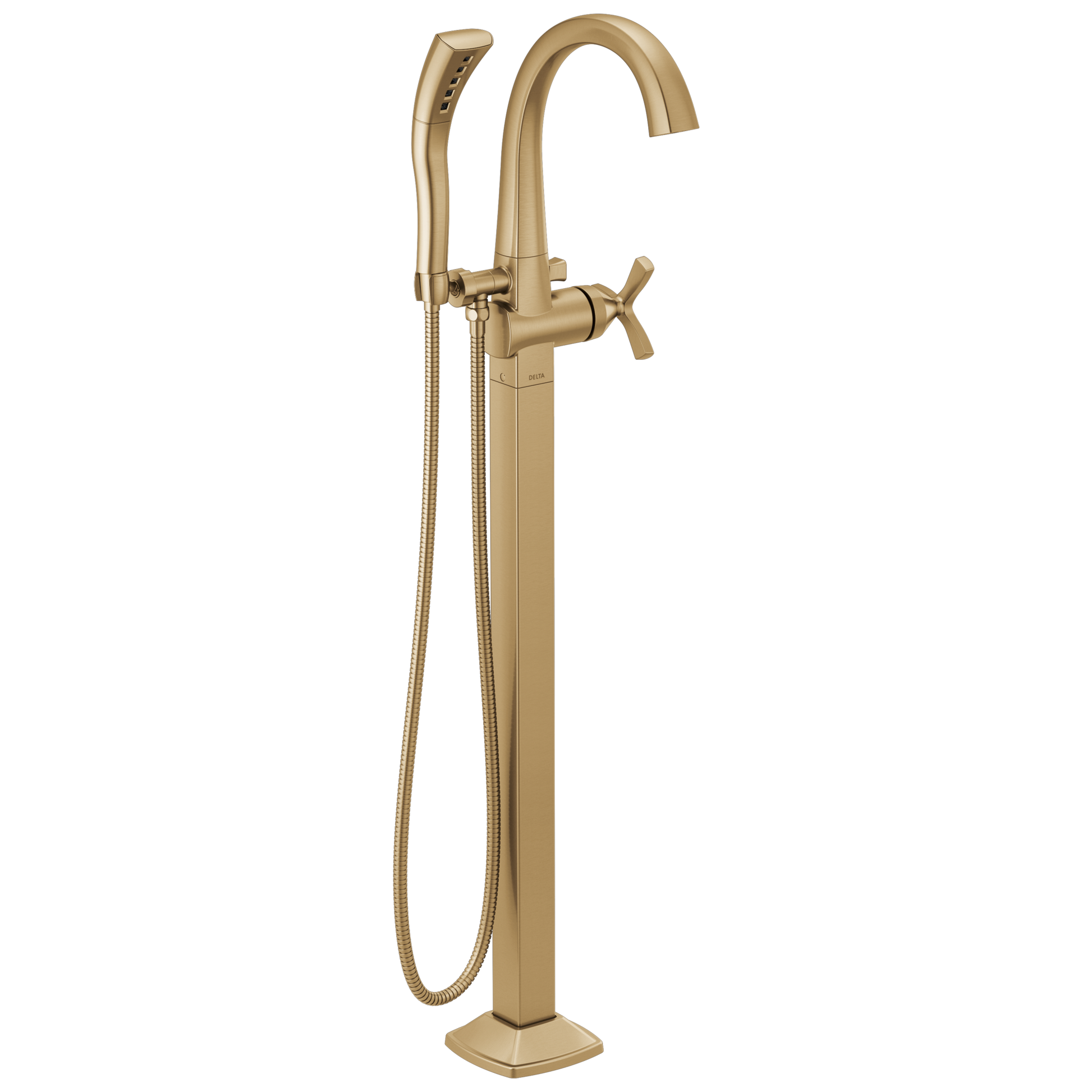 Delta Stryke T4777-PR Floor Mount Tub Filler Trim - Lumicoat Champagne Bronze
